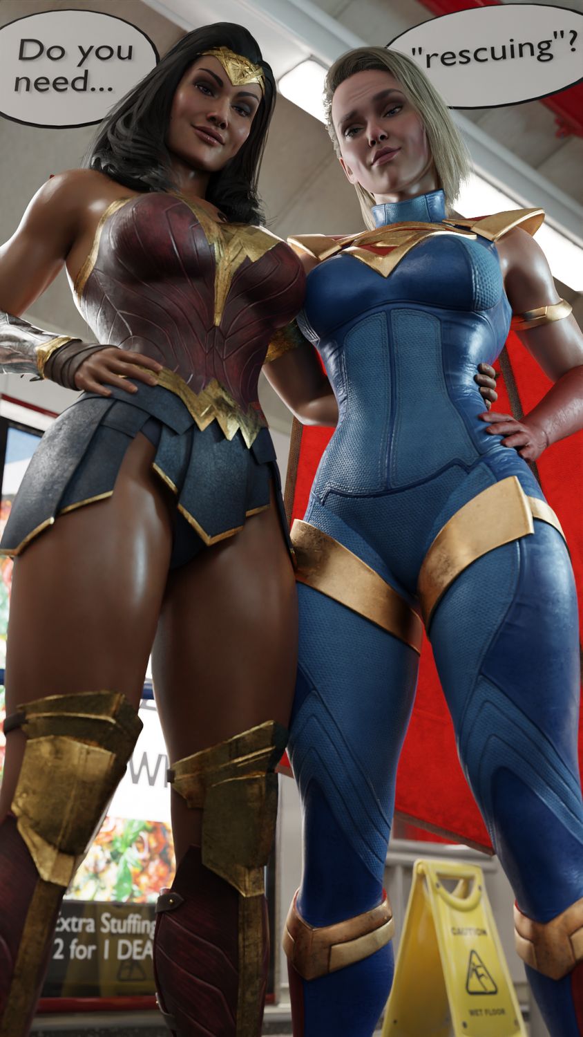 Diana Prince and Wonder Woman Female Only Muscular Superhero