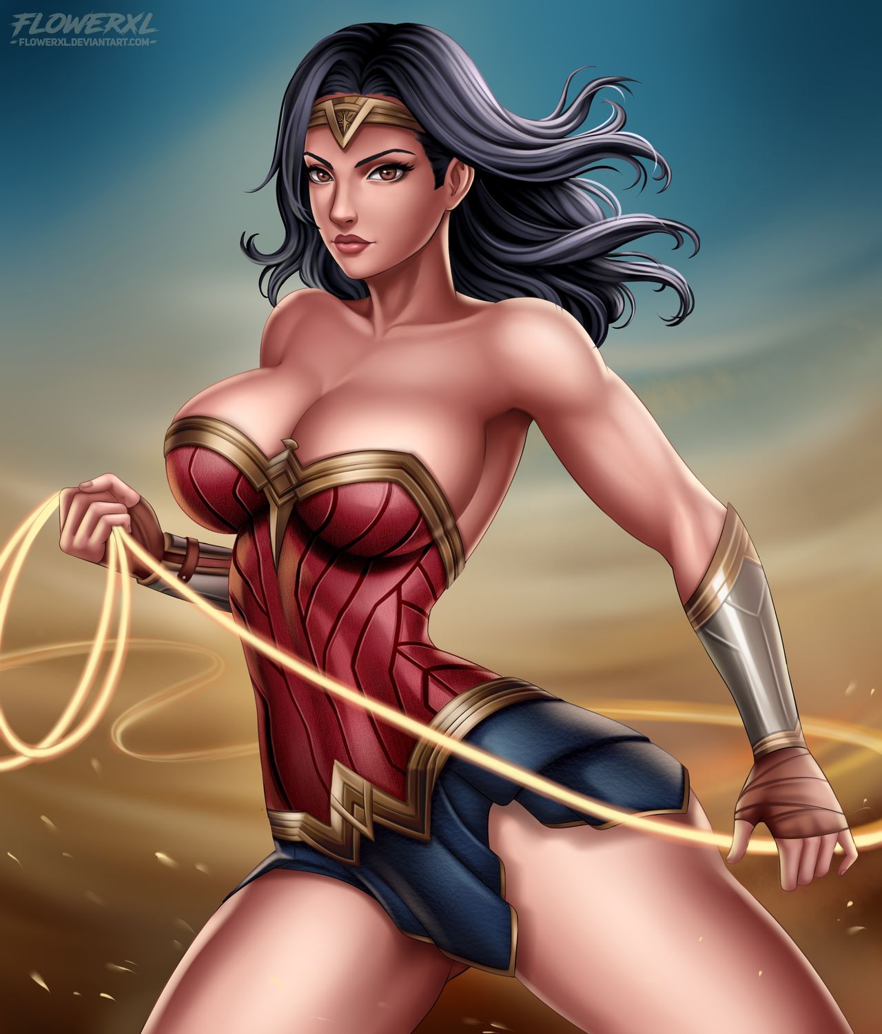 Diana Prince and Wonder Woman Female Only Solo Big Breast