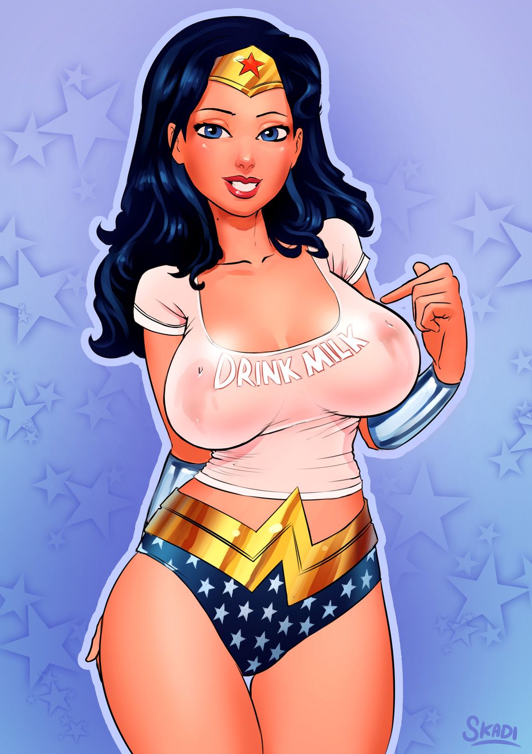 Diana Prince and Wonder Woman Lactation Solo Wet Clothes Big Breast