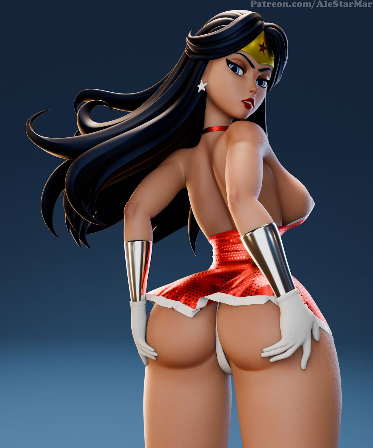 Diana Prince and Wonder Woman Superhero Mature Big Breast Legs Busty