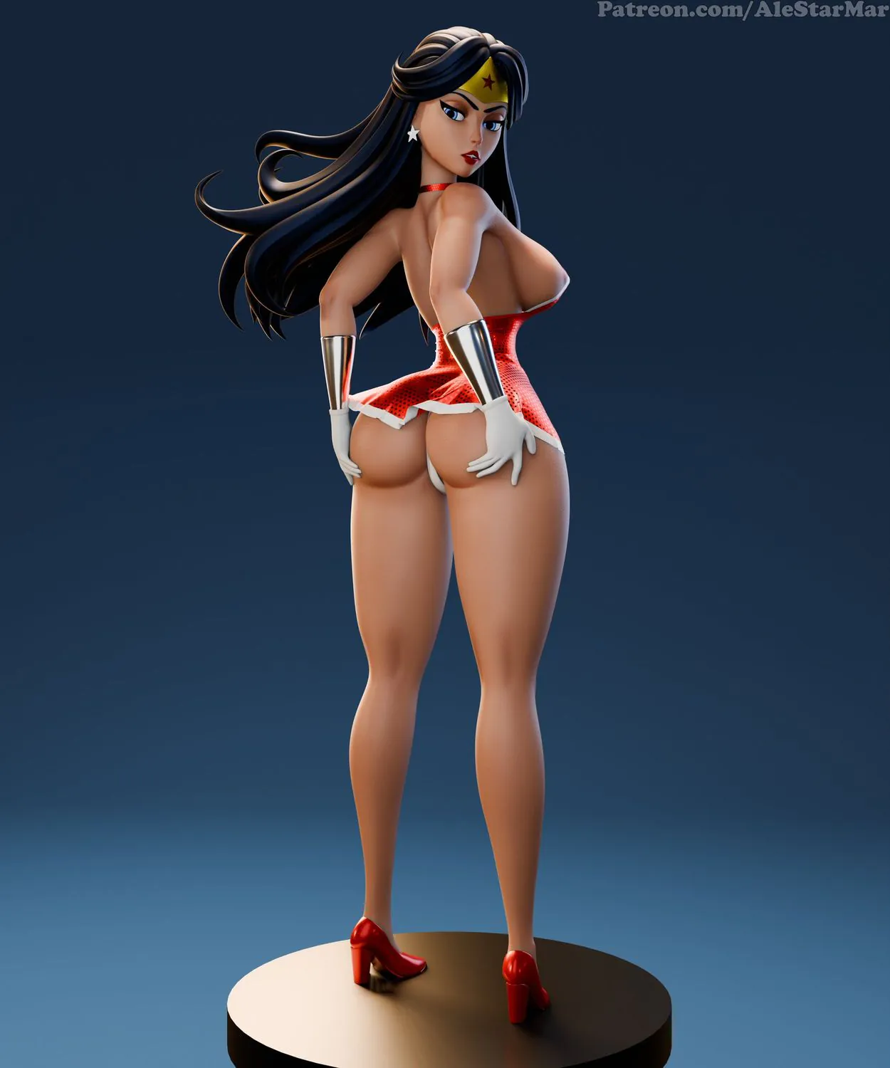 Diana Prince and Wonder Woman Superheroine Legs Thicc Tits