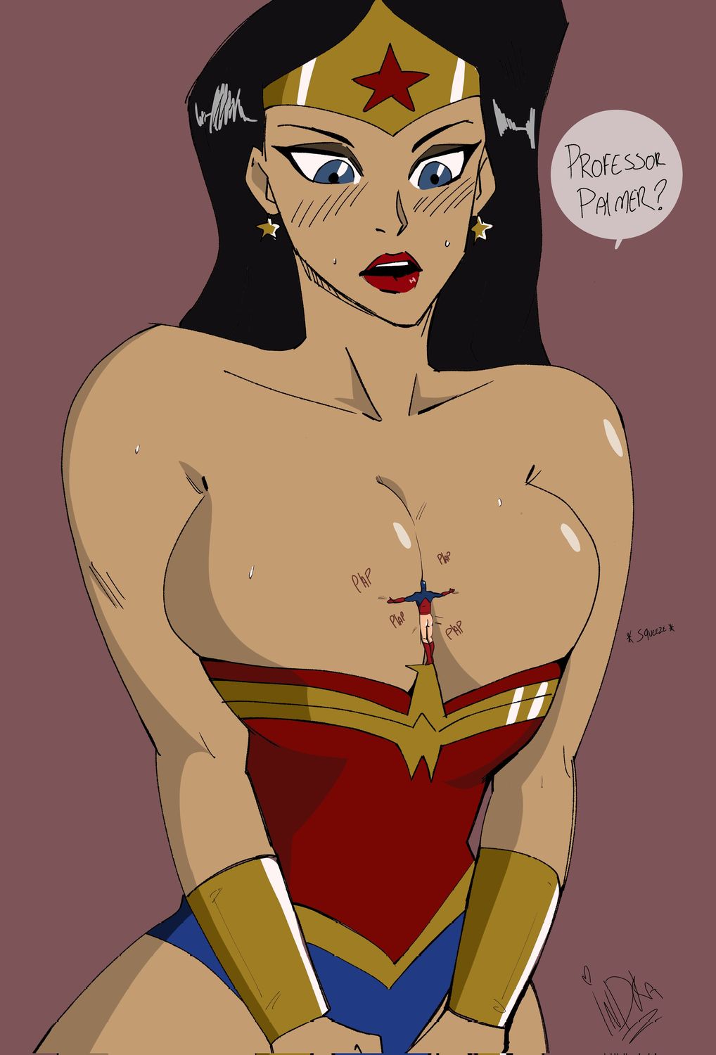 Diana Prince and Wonder Woman Tits Superheroine Superhero Busty