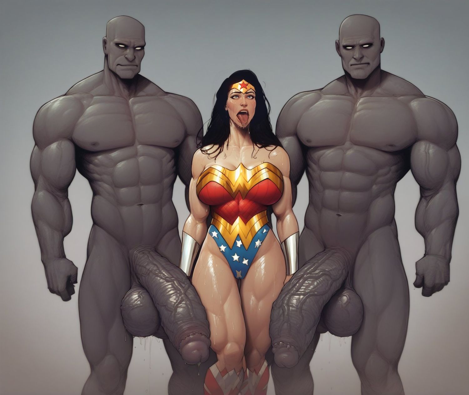 Diana Prince and Wonder Woman Veiny Penis Big Breast Interracial