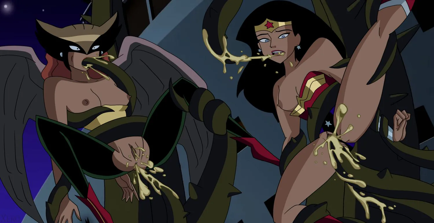 Hawkgirl and Wonder Woman Tentacle Sex Cum Cum In Ass Cum Inside