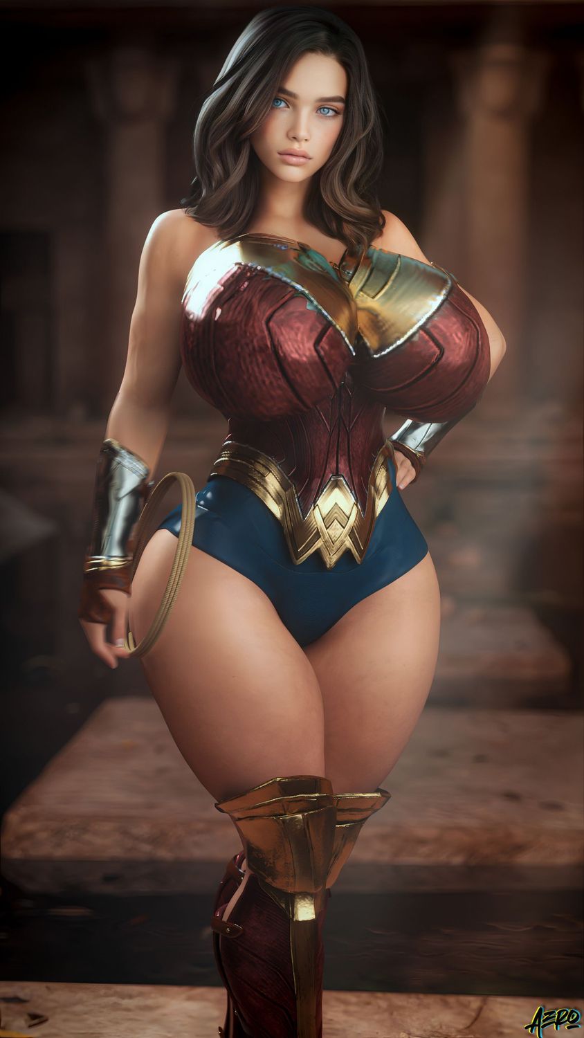 Hot Toon and Wonder Woman Legs Mature Muscular Female Big Breast