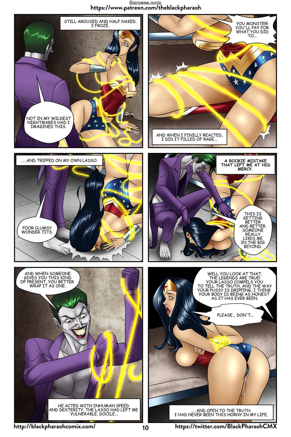 Joker and Wonder Woman Curvy Exposed Breasts Nipples Exposed Nipples