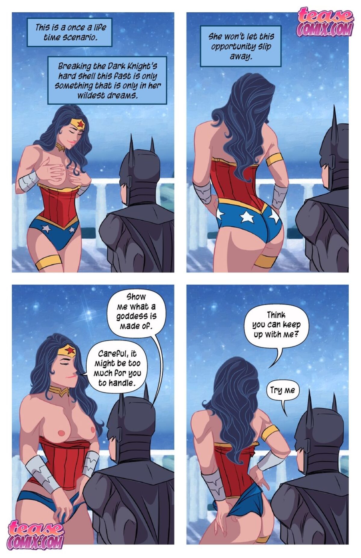 Wonder Woman and Batman Tits Nipples < Your Cartoon Porn