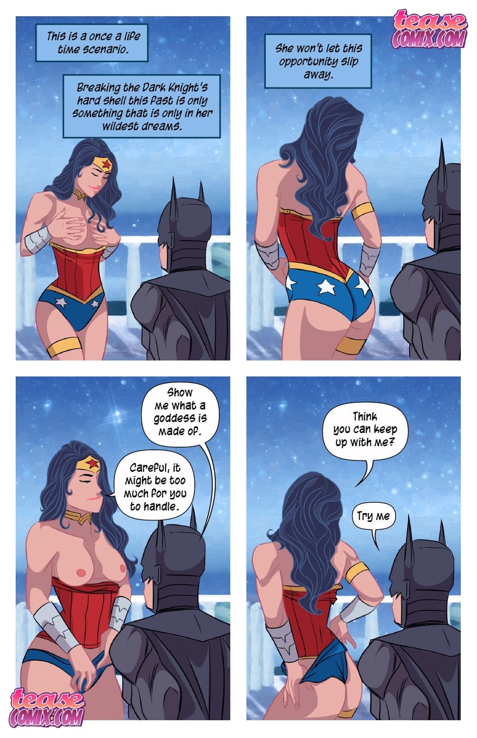 Wonder Woman and Batman Tits Nipples