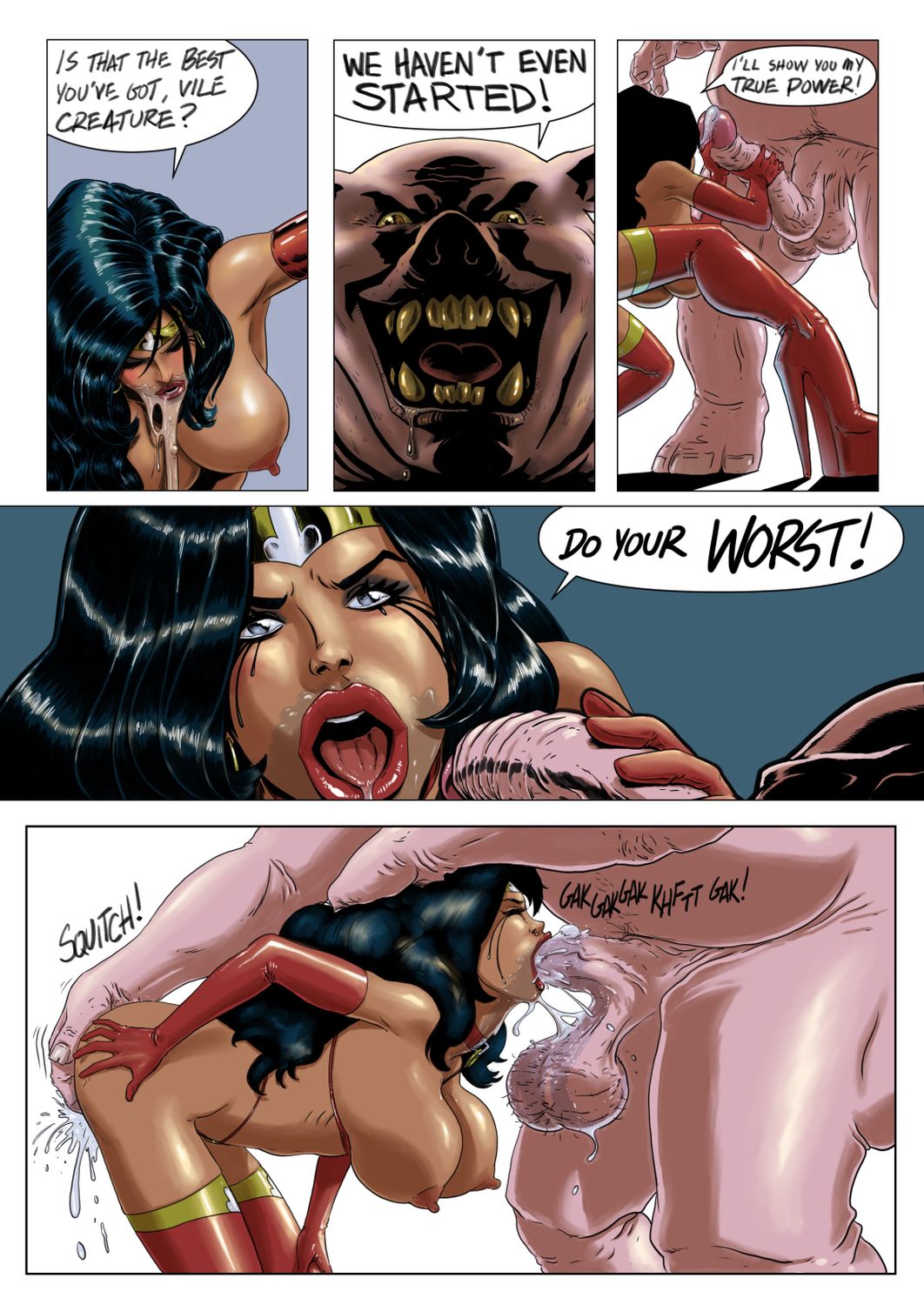 Wonder Woman and Diana Prince Big Breast Blowjob Penis Masturbation