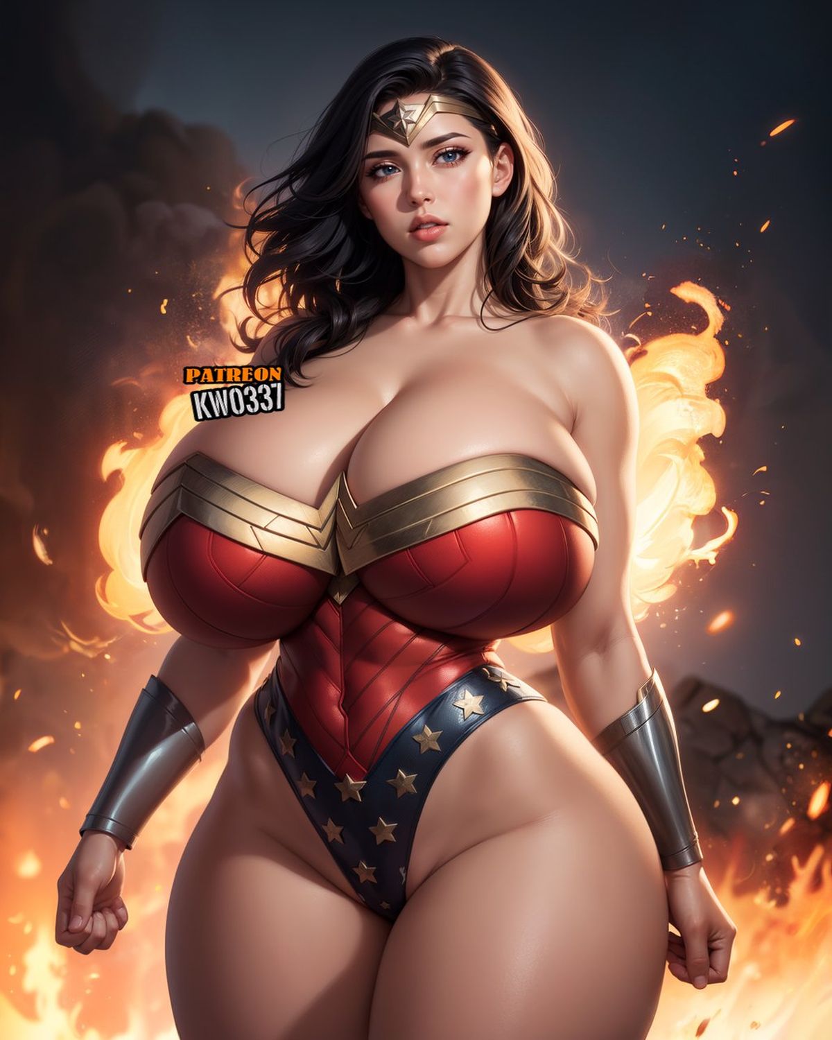 Wonder Woman and Diana Prince Big Breast Superheroine Solo Female