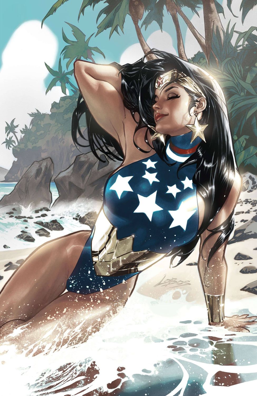 Wonder Woman and Diana Prince Big Breast Swimsuit Muscle