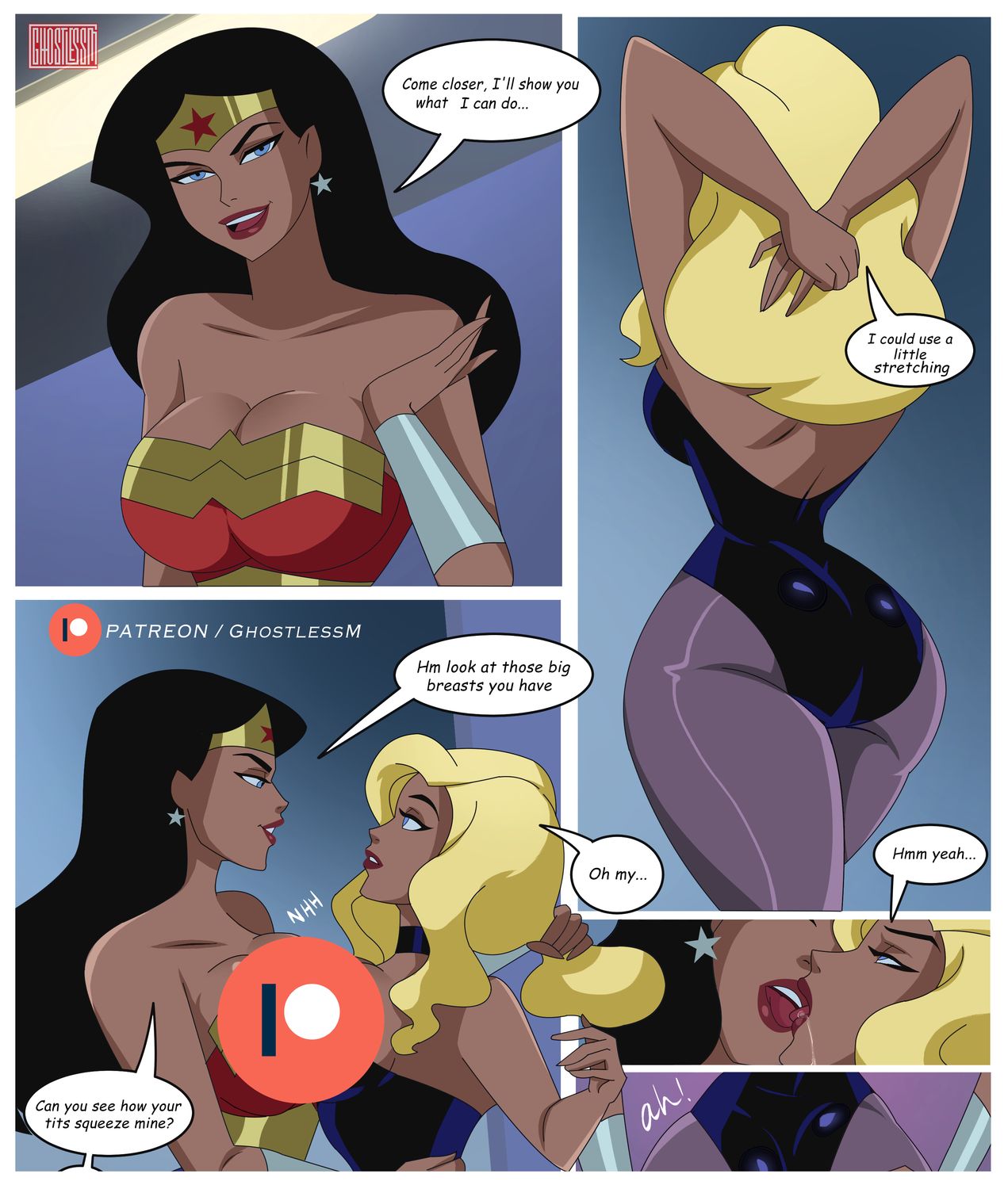 Wonder Woman and Diana Prince Blonde Big Breast Thick Ass Yuri