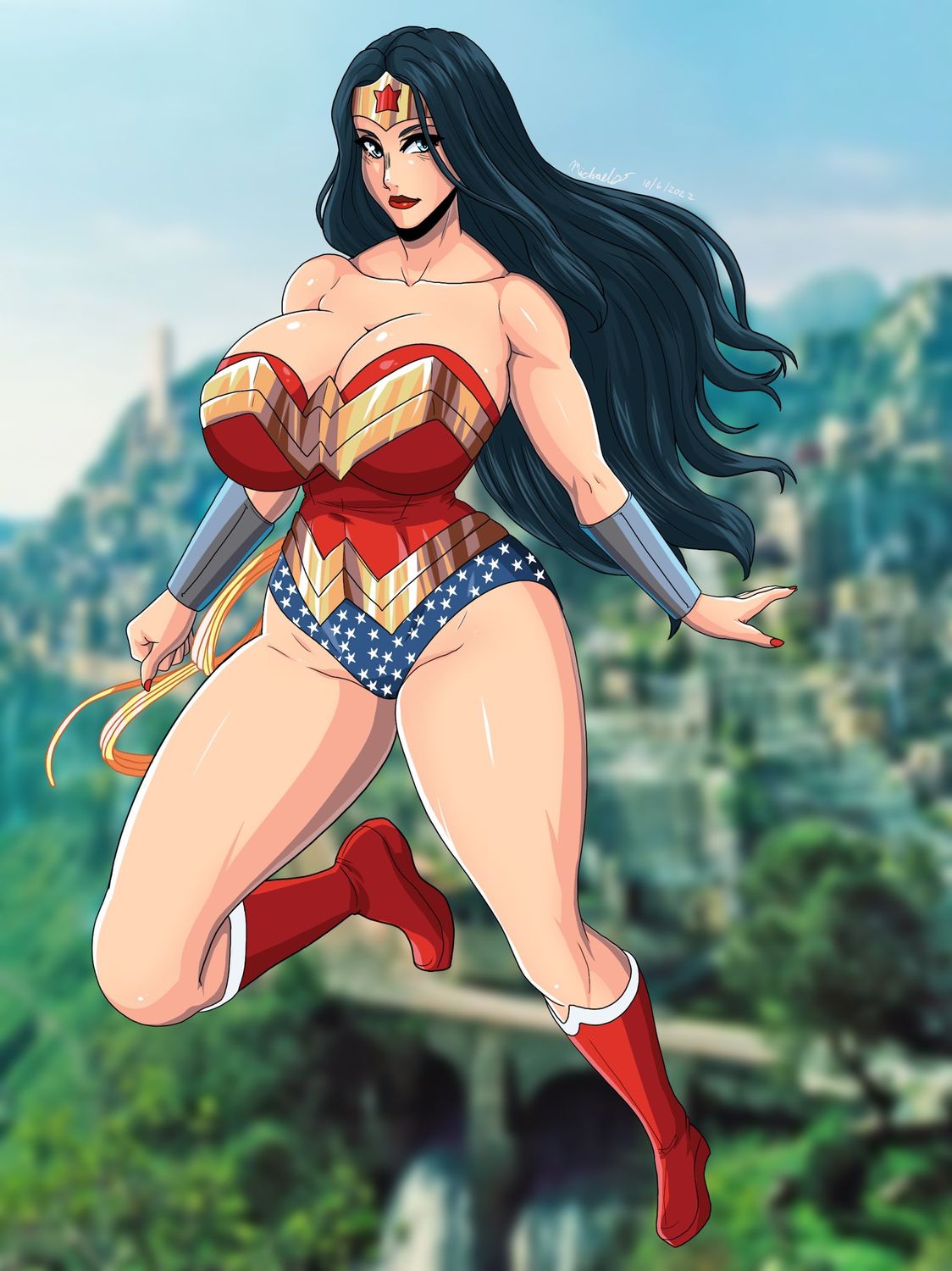 Wonder Woman and Diana Prince Busty Superhero Muscular Female