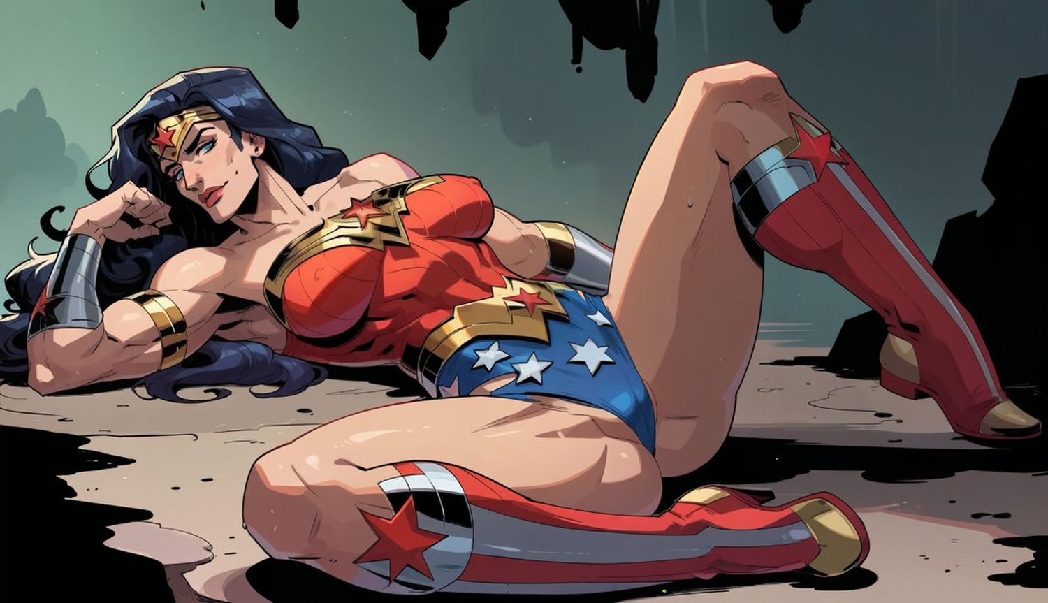 Wonder Woman and Diana Prince Curvy Legs Thicc Tits Big Breast Solo