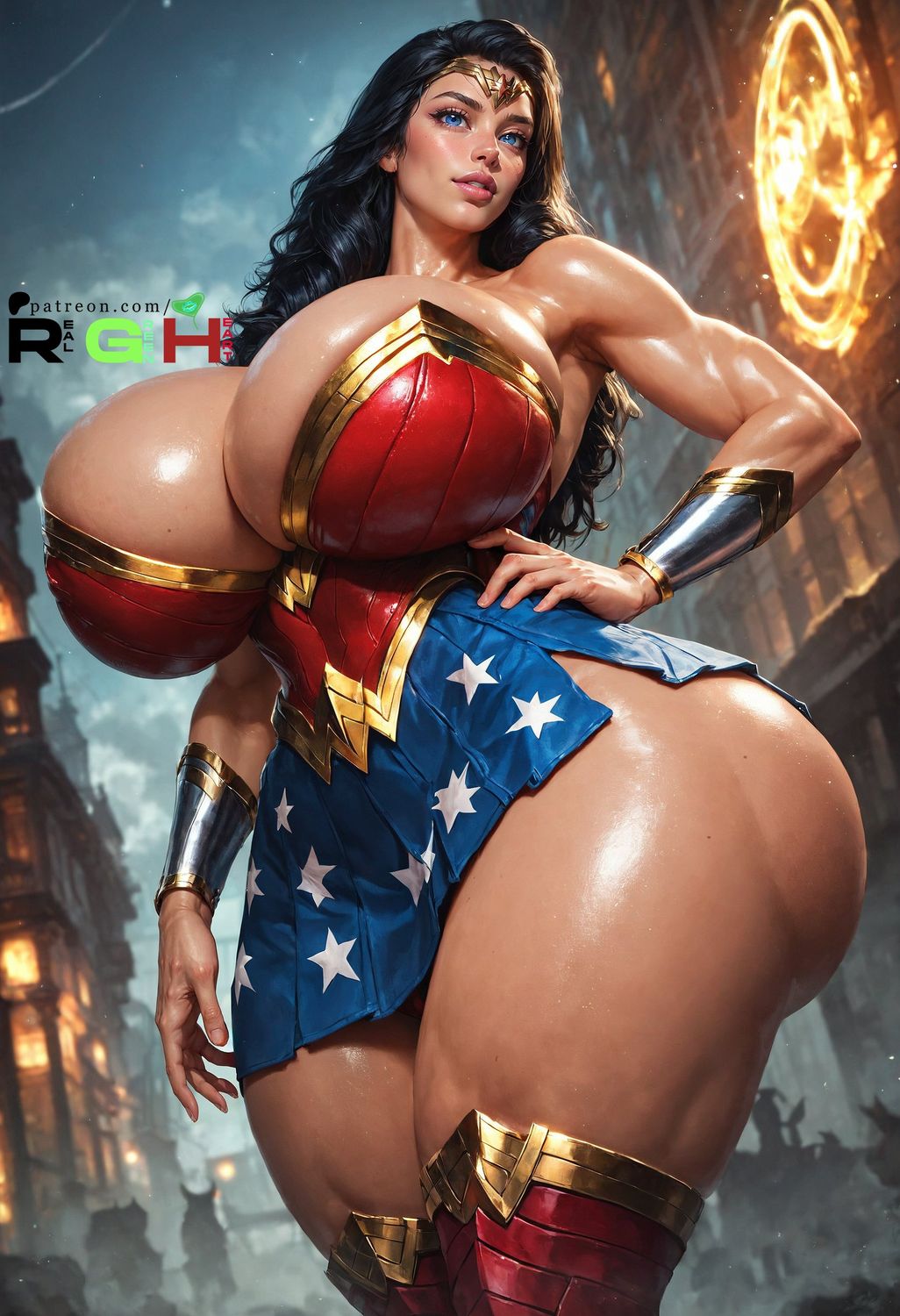 Wonder Woman and Diana Prince Female Only Solo Female Hyper Breasts