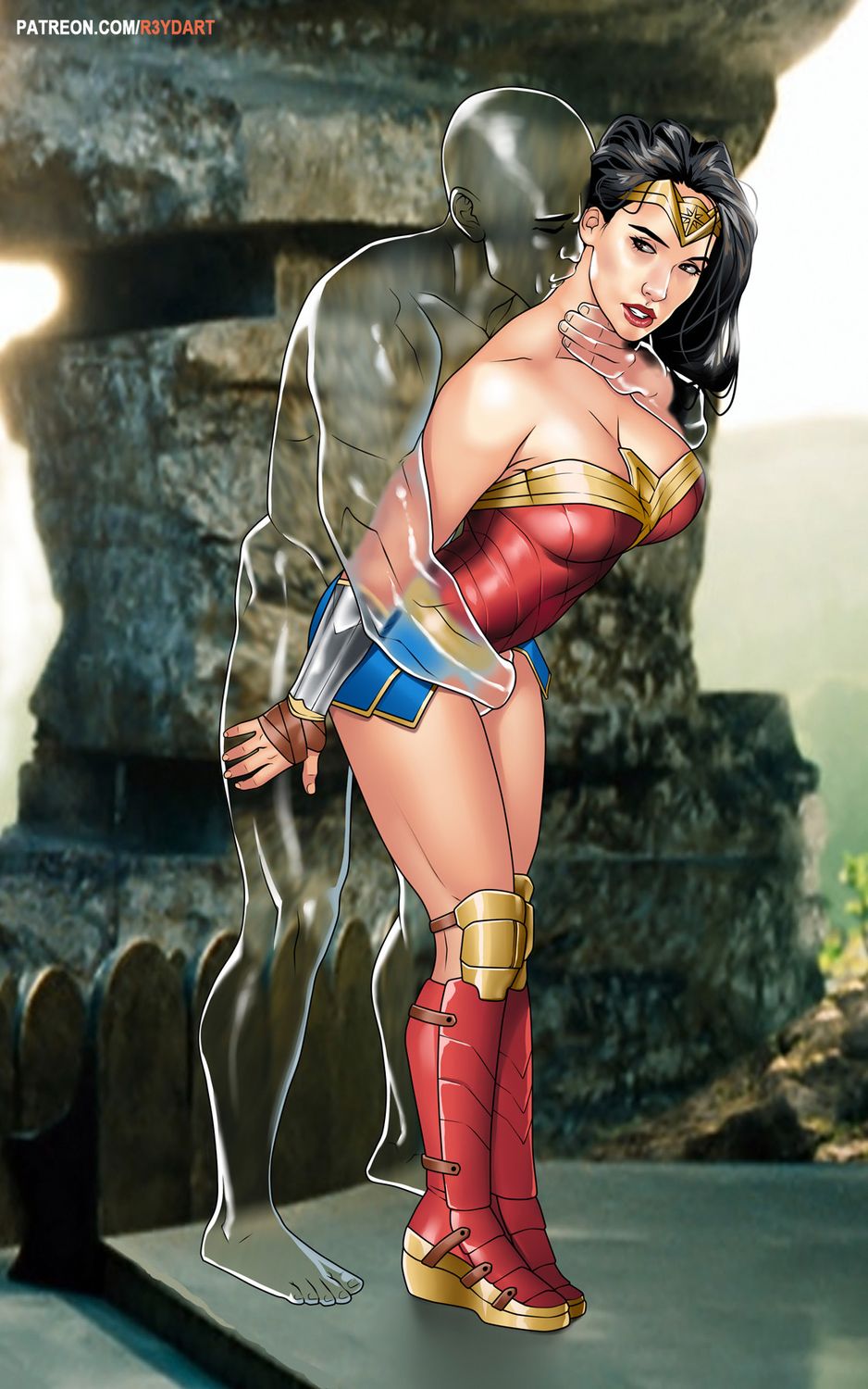 Wonder Woman and Diana Prince Grabbing Tits Fingering Big Breast