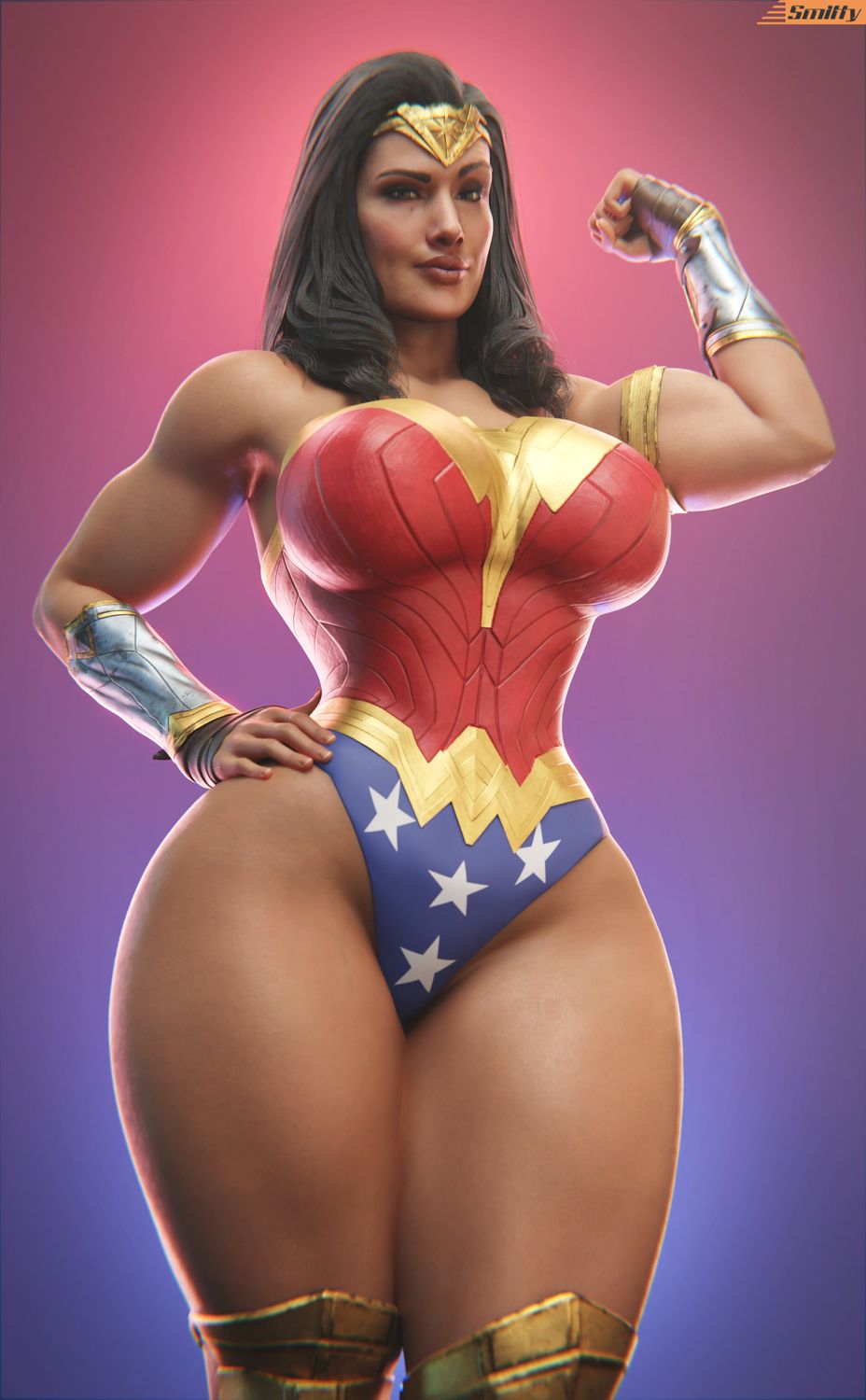 Wonder Woman and Diana Prince Princess Superheroine Busty Tits Solo