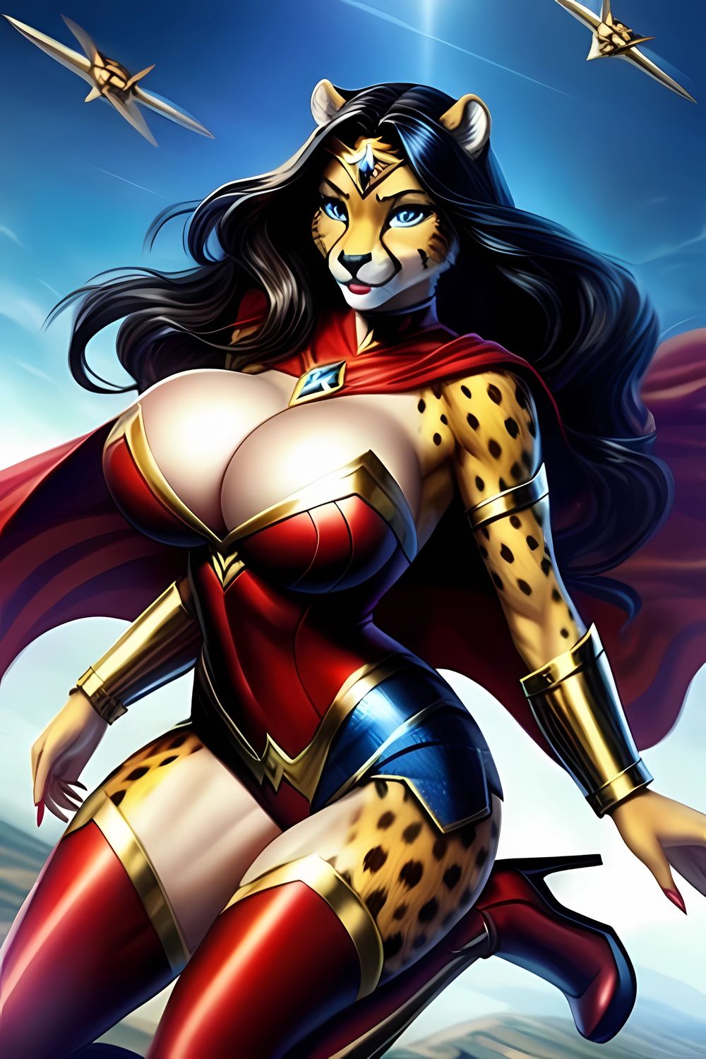 Wonder Woman and Diana Prince Solo Furry Big Breast Solo Female