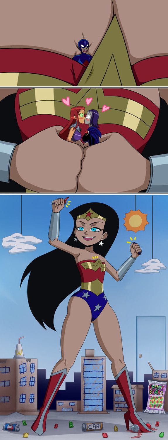 Wonder Woman and Raven Giantess