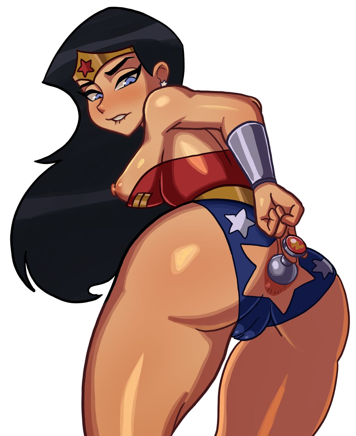 Wonder Woman and Wonder Girl Sex Toys Anal Only Solo Exposed Breasts