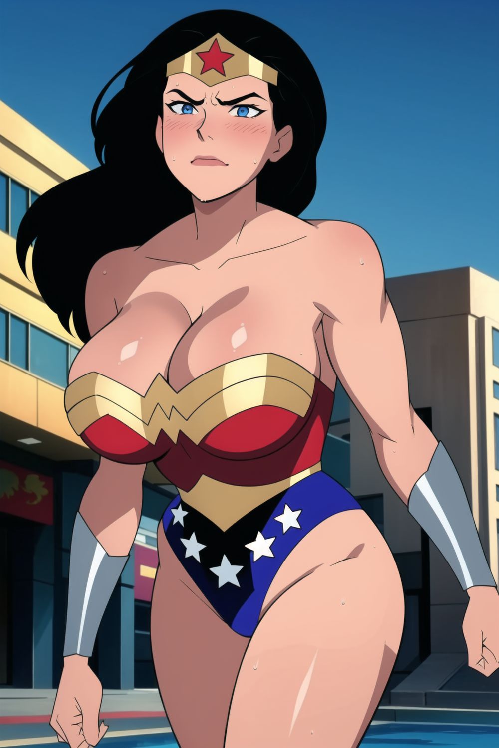 Wonder Woman Big Breast Superheroine Muscular Female