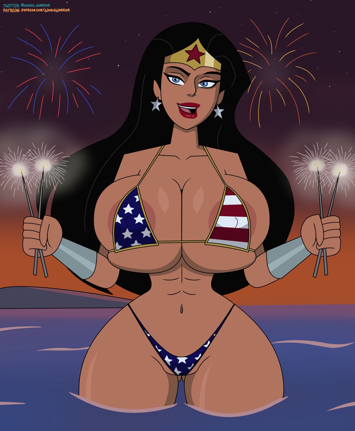 Wonder Woman Female Only Big Breast Solo Superheroine Tits Nipples