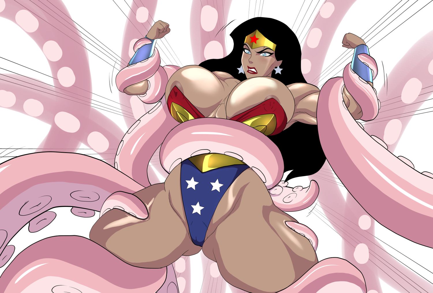 Wonder Woman Female Only Tentacle Bondage Muscular Female Muscle