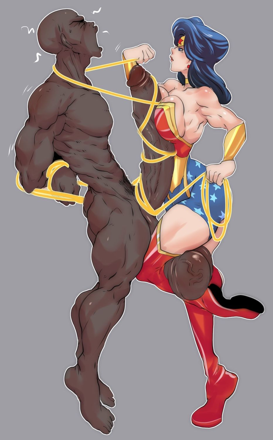 Wonder Woman Huge Cock Muscular Dark Skin Interracial Bondage Penis