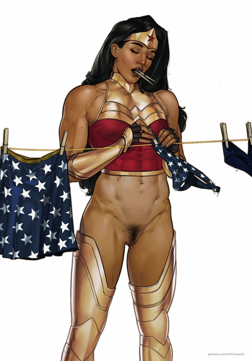 Wonder Woman Pubic Hair Superheroine No Panties Muscular