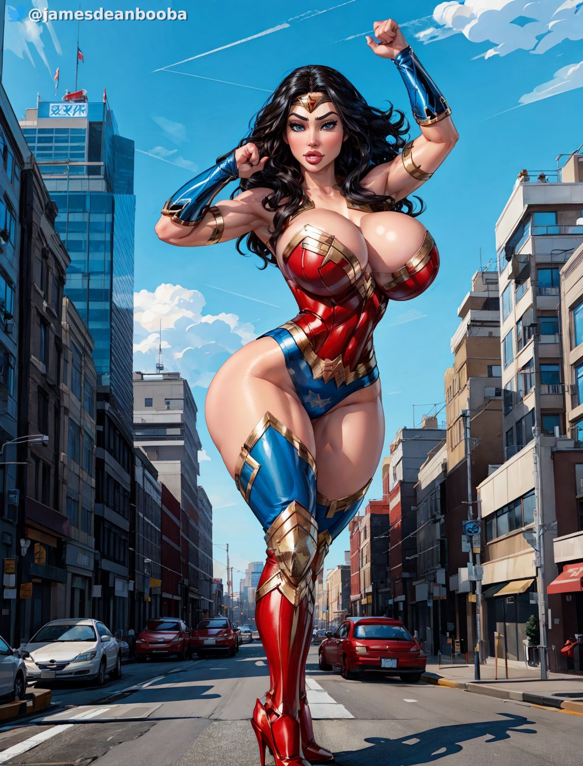 Wonder Woman Solo Giant Breasts Superheroine Busty Big Breast