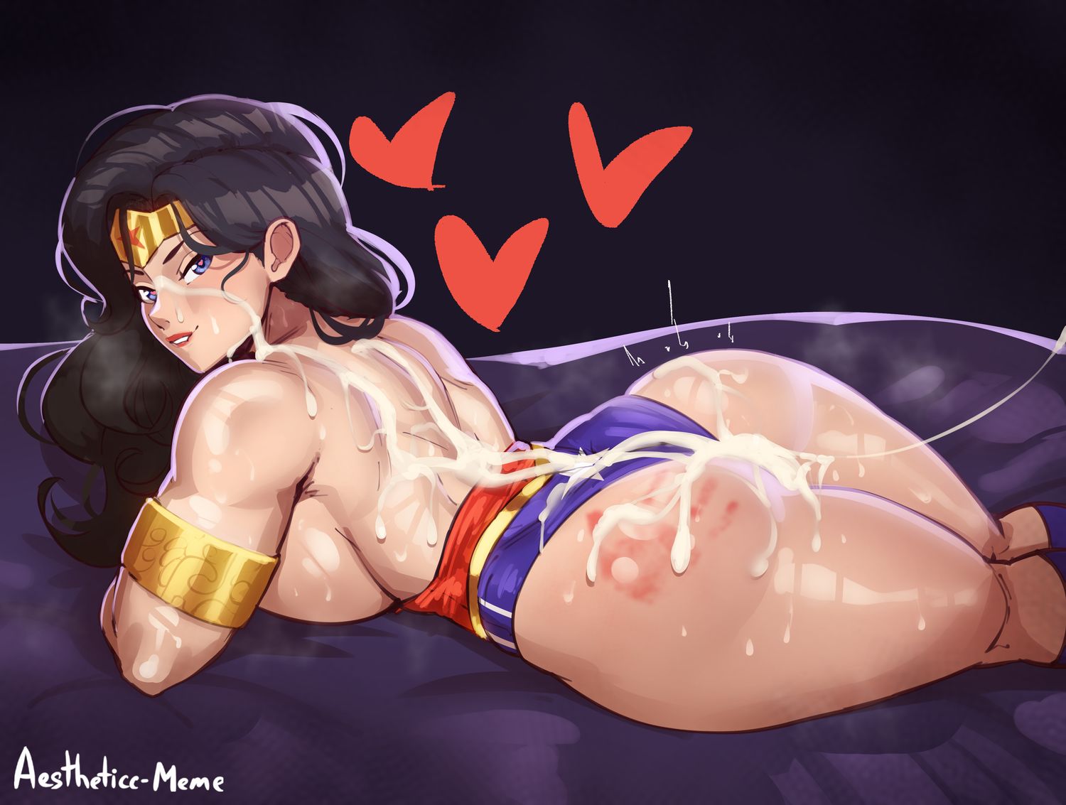 Wonder Woman Solo Muscular Female Dat Ass Cum On Body Nipples Cum