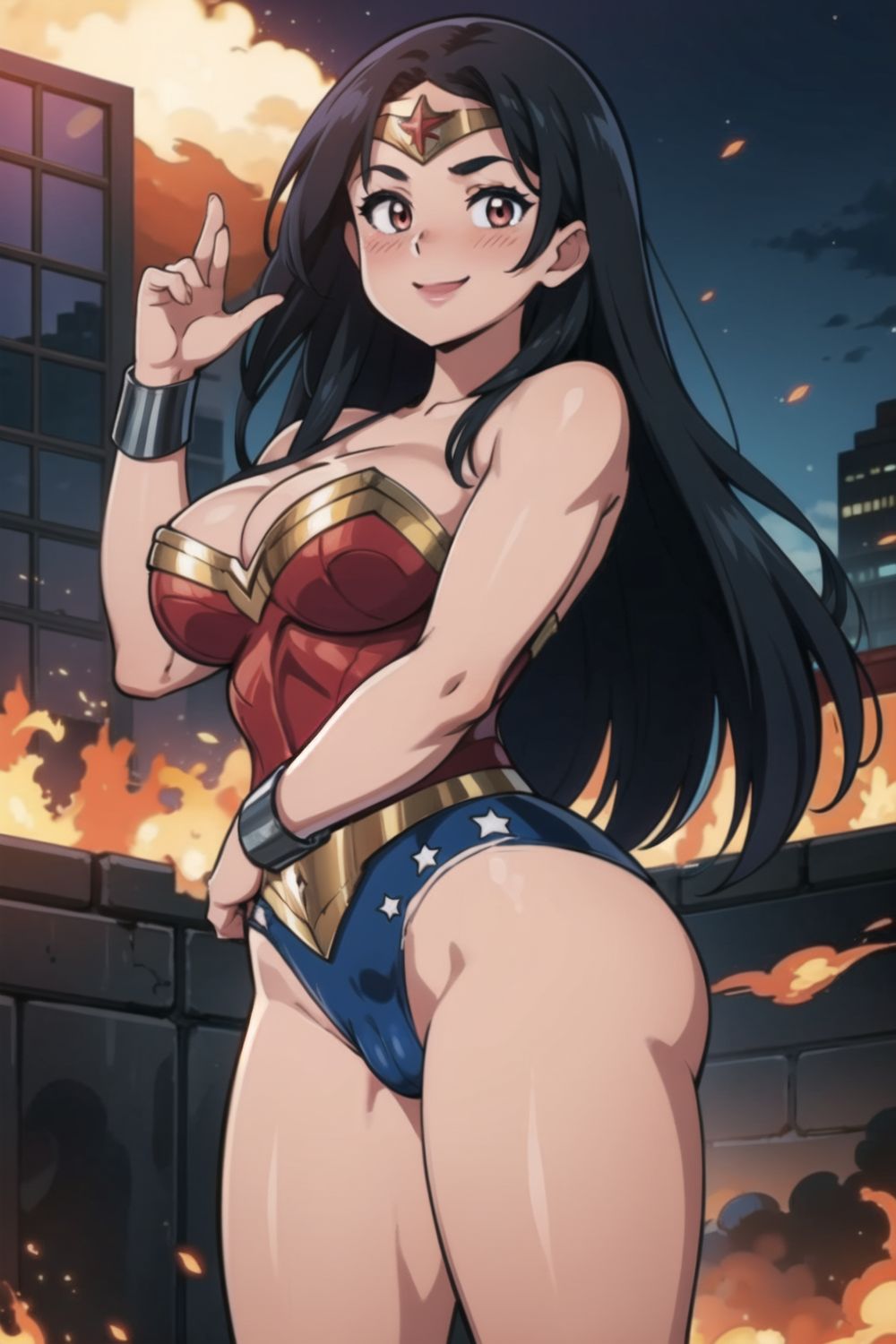 Wonder Woman Superheroine Solo Solo Female Curvy Big Breast